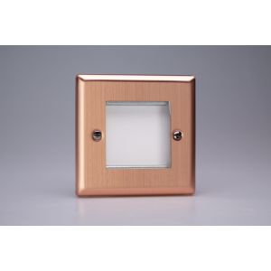 XYG2.BC Varilight 2 Gang Data Grid Face Plate For 2 Data Module Widths Urban Brushed Copper Effect Finish