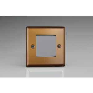 XYG2.BZ Varilight 2 Gang Data Grid Face Plate For 2 Data Module Widths Urban Brushed Bronze Effect Finish