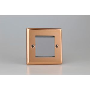 XYG2.CU Varilight 2 Gang Data Grid Face Plate For 2 Data Module Widths Urban Polished Copper Coated