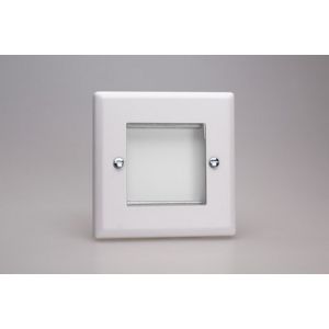 XYG2.CW Varilight 2 Gang Data Grid Face Plate For 2 Data Module Widths Urban Powder Coated Chalk White Finish