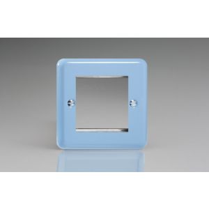 XYG2.DB Varilight 2 Gang Data Grid Face Plate For 2 Data Module Widths Lily Duck Egg Blue