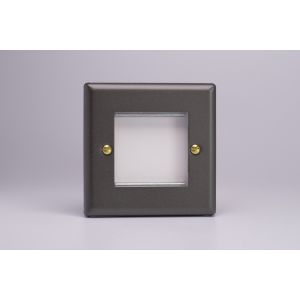 XYG2.SL Varilight 2 Gang Data Grid Face Plate For 2 Data Module Widths Vogue Slate Effect Finish