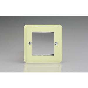 XYG2.WC Varilight 2 Gang Data Grid Face Plate For 2 Data Module Widths Lily White Chocolate