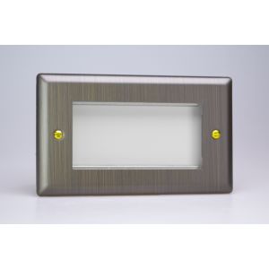 XYG4.AB Varilight 4 Gang Data Grid Face Plate For 3 or 4 Data Module Widths Urban Antique (Brushed) Brass Effect Finish