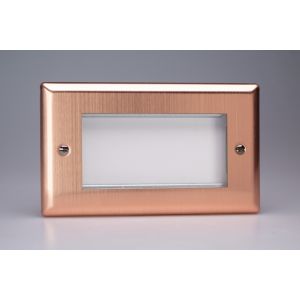 XYG4.BC Varilight 4 Gang Data Grid Face Plate For 3 or 4 Data Module Widths Urban Brushed Copper Effect Finish