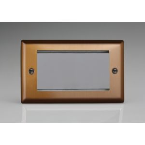 XYG4.BZ Varilight 4 Gang Data Grid Face Plate For 3 or 4 Data Module Widths Urban Brushed Bronze Effect Finish