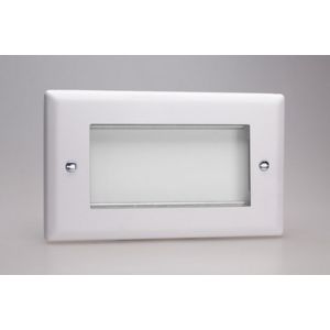 XYG4 Varilight 4 Gang Data Grid Face Plate For 3 or 4 Data Module Widths Urban Powder Coated Chalk White Finish