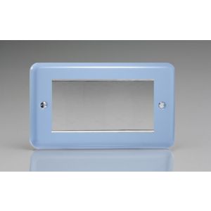 XYG4.DB Varilight 4 Gang Data Grid Face Plate For 3 or 4 Data Module Widths Lily Duck Egg Blue