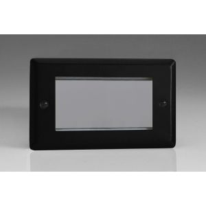 XYG4.MB Varilight 4 Gang Data Grid Face Plate For 3 or 4 Data Module Widths Urban/Vogue Matt Black Effect Finish