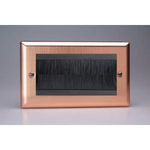 XYGBRDB.BC Varilight 4 Gang Black Data Brush Outlet Urban Brushed Copper Effect Finish