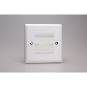 XYGBRSW.CW Varilight 2 Gang White Data Brush Outlet Urban Powder Coated Chalk White Finish