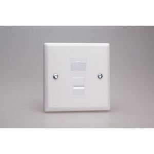 XYGRJ45W.CW Varilight 1 Gang White Cat5e Networking Socket Urban Powder Coated Chalk White Finish