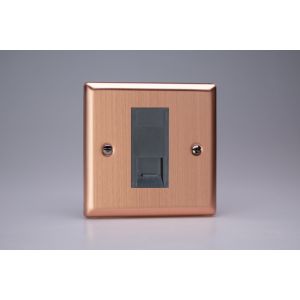 XYGTSB.BC Varilight 1 Gang Telephone Slave Socket Urban Brushed Copper Effect Finish