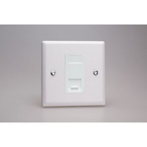 XYGTSW.CW Varilight 1 Gang White Telephone Slave Socket Urban Powder Coated Chalk White Finish