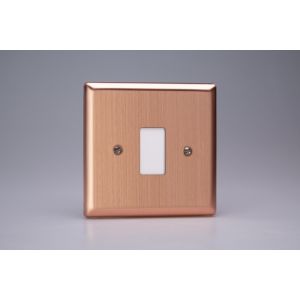 XYPGY1.BC Varilight 1 Gang Power Grid Faceplate Including Power Grid Frame Urban Brushed Copper Effect Finish