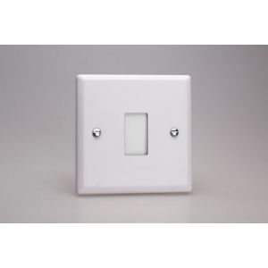 XYPGY1.CW Varilight 1 Gang Power Grid Faceplate Including Power Grid Frame Urban Powder Coated Chalk White Finish