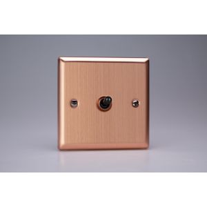 XYT7.BC Varilight 1 Gang Intermediate (3 Way) 10 Amp Toggle Switch Urban Brushed Copper Effect Finish With Iridium Black Toggle Switch