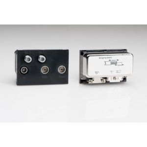 D5XB Varilight 5 Outlets: Double Satellite TV Screened Return FM (including DAB Digital Radio) Module in Black. Use with Varilight DataGrid Plates