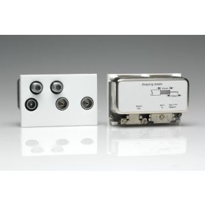 D5XW Varilight 5 Outlets: Double Satellite TV Screened Return FM (including DAB Digital Radio) Module in White. Use with Varilight DataGrid Plates