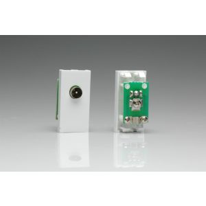 D8MW Varilight PAL Coax/Radio Male Module in White. Use with Varilight DataGrid Plates