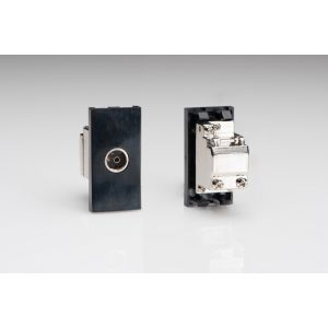 D8RB Varilight PAL Coax Female Screened Return Module in Black. Use with Varilight DataGrid Plates