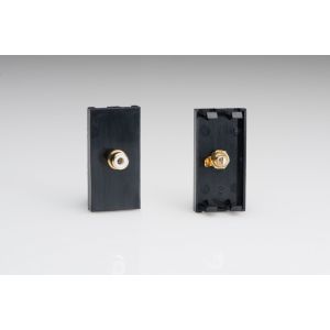 DPHB Varilight Phono (RCA) Module in Black with one Female Phono Socket. Use with Varilight DataGrid Plates