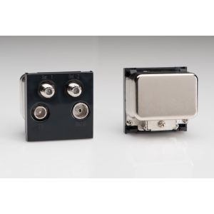 DQUAB The Sky+ Module in Black with 4 Outlets. Use with Varilight DataGrid Plates