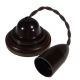 CXCR-1-DK-B-S2W Single Linden Brown Bakelite Ceiling Rose and B22 Bulb Holder, Upto 100 Watt, Twin Core Cloth Flex, on a Round Dark Oak Base