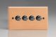 HBE44-BN-S2W Varilight V-Dim Series 4 Gang 40-250 Watt Dimmer Kilnwood Classic Wood Scandic Beech With Iridium Black knobs