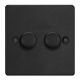 HDE2.MB [WDE2.MB + 2x MTR250] Varilight V-Dim Series 2 Gang, 1 Way Only, 40-250 Watt Dimmer Essential Matt Black Finish