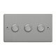 HDE33.BS [WDED3.BS + 3x MTP402] Varilight V-Dim Series 3 Gang 60-400 Watt Dimmer Essential Brushed Steel Finish