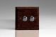 HDO4-BN-S2W Varilight V-Dim Series 2 Gang 40-250 Watt Dimmer Kilnwood Classic Wood Dark Oak With Iridium Black knobs