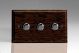 HDO43-BN-S2W Varilight V-Dim Series 3 Gang 40-250 Watt Dimmer Kilnwood Classic Wood Dark Oak With Iridium Black knobs