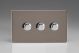 HDR43S [WDRD3S + 3x MTP250] Varilight V-Dim Series 3 Gang 40-250 Watt Dimmer Screwless Pewter Effect Finish