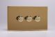 HDV33S [WDVD3S + 3x MTP402] Varilight V-Dim Series 3 Gang 60-400 Watt Dimmer Screwless Polished Brass Coated