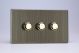 HDY33S.AB Varilight V-Dim Series 3 Gang 60-400 Watt Dimmer Urban Screwless Antique (Brushed) Brass Finish