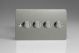 HFS24 [WFSD4 + 4x MTR250] Varilight V-Dim Series 4 Gang, 1 Way Only, 40-250 Watt Dimmer Ultra Flat Brushed Stainless Steel