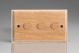 HLK43-S2W Varilight V-Dim Series 3 Gang 40-250 Watt Dimmer Kilnwood Classic Wood Limed Oak With Wood knobs