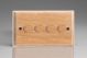 HLK44-S2W Varilight V-Dim Series 4 Gang 40-250 Watt Dimmer Kilnwood Classic Wood Limed Oak With Wood knobs