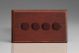 HM44-S2W Varilight V-Dim Series 4 Gang 40-250 Watt Dimmer Kilnwood Classic Wood Mahogany With Wood knobs