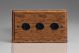 HMO43-RTBK-S2W Varilight V-Dim Series 3 Gang 40-250 Watt Dimmer Kilnwood Classic Wood Medium Oak With Retro Black Metal knobs