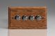 HMO44-BN-S2W Varilight V-Dim Series 4 Gang 40-250 Watt Dimmer Kilnwood Classic Wood Medium Oak With Iridium Black knobs