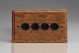 HMO44-RTBK-S2W Varilight V-Dim Series 4 Gang 40-250 Watt Dimmer Kilnwood Classic Wood Medium Oak With Retro Black Metal knobs