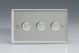 HN23 [WND3 + 3x MTR250] Varilight V-Dim Series 3 Gang, 1 Way Only, 40-250 Watt Dimmer Classic Satin Chrome Effect Finish