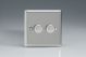 HN83 [WN2 + 2x MTP402] Varilight V-Dim Series 2 Gang 60-400 Watt Dimmer Classic Satin Chrome Effect Finish