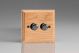 HO4-BN-S2W Varilight V-Dim Series 2 Gang 40-250 Watt Dimmer Kilnwood Classic Wood Light Oak With Iridium Black knobs