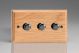 HO43-BN-S2W Varilight V-Dim Series 3 Gang 40-250 Watt Dimmer Kilnwood Classic Wood Light Oak With Iridium Black knobs