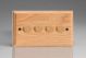 HO44-S2W Varilight V-Dim Series 4 Gang 40-250 Watt Dimmer Kilnwood Classic Wood Light Oak With Wood knobs