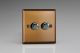 HY2.BZ [WY2.BZ + 2x MTR250] Varilight V-Dim Series 2 Gang, 1 Way Only, 40-250 Watt Dimmer Urban Brushed Bronze Effect