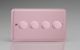 HY24.RP [WYD4.RP + 4x MTR250] Varilight V-Dim Series 4 Gang 1 Way Only 40-250 Watt Dimmer Lily Rose Pink